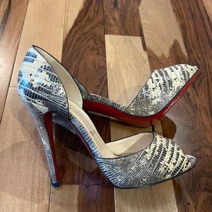 Christian Louboutin Dorsey peep toe pumps RARE genuine python